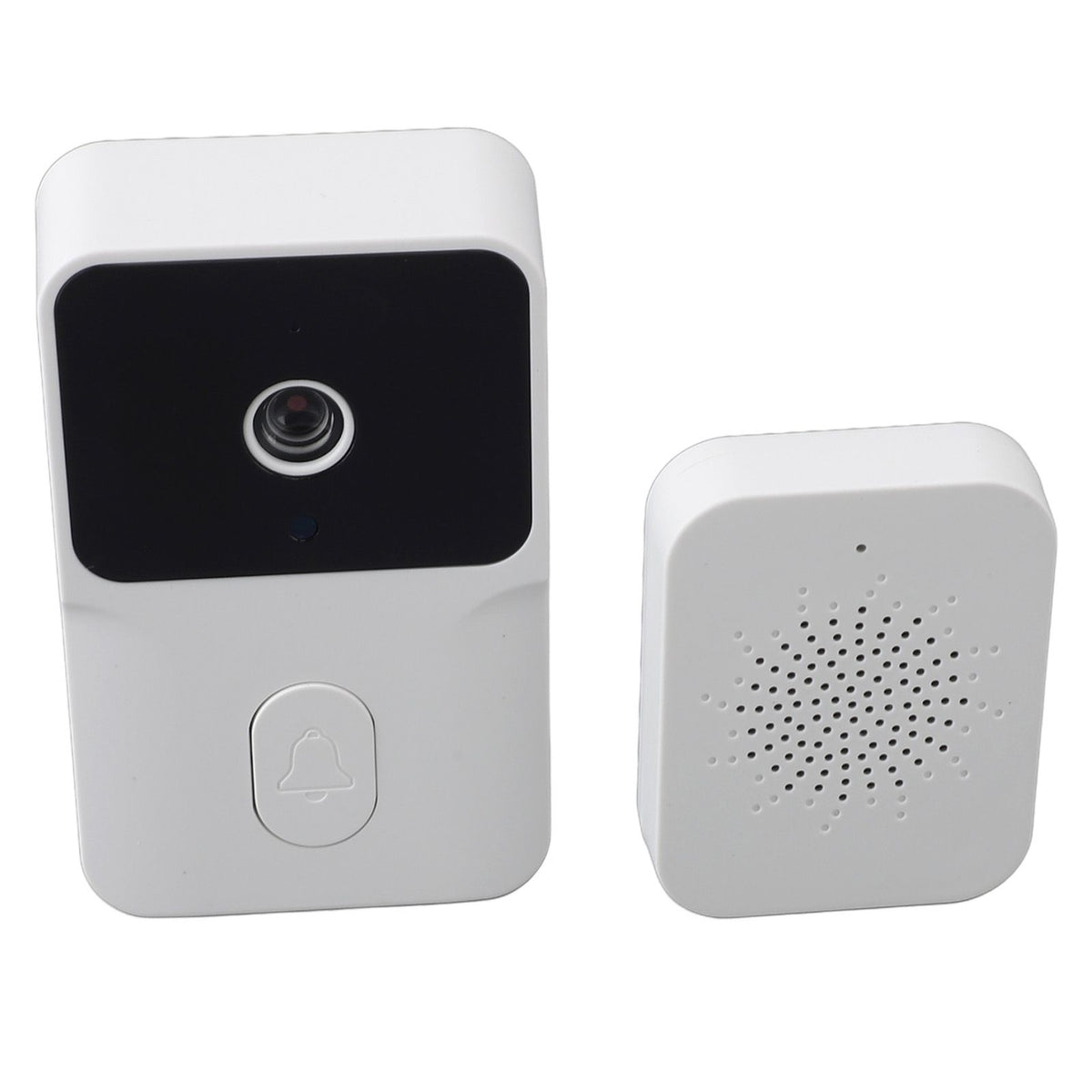 Smart Visual Doorbell HD Night Vision 2 Way Intercom 85° Wireless Doorbell Camera for Home Villa White