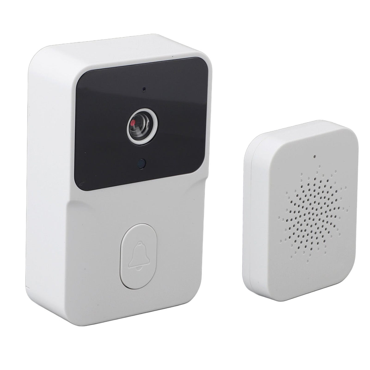 Smart Visual Doorbell HD Night Vision 2 Way Intercom 85° Wireless Doorbell Camera for Home Villa White