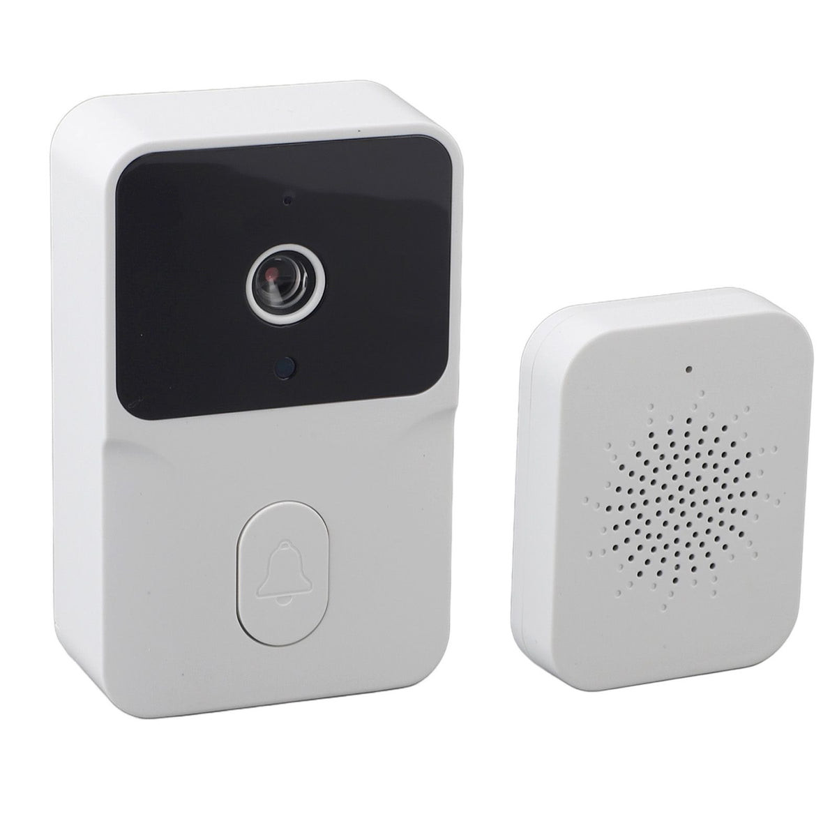 Smart Visual Doorbell HD Night Vision 2 Way Intercom 85° Wireless Doorbell Camera for Home Villa White