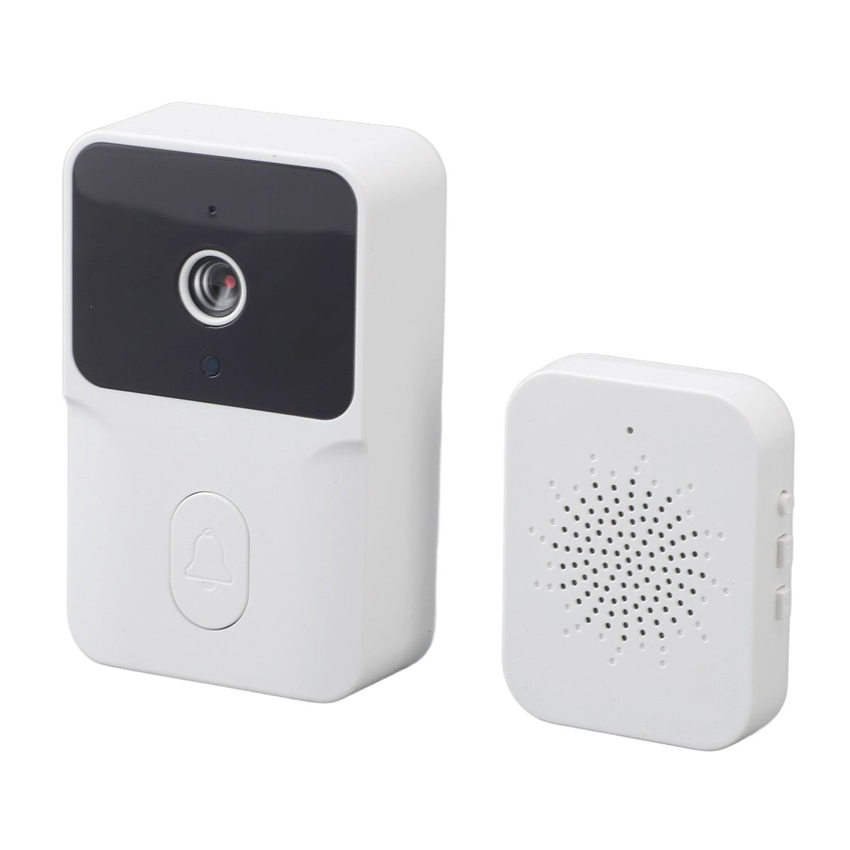 Smart Visual Doorbell HD Night Vision 2 Way Intercom 85° Wireless Doorbell Camera for Home Villa White