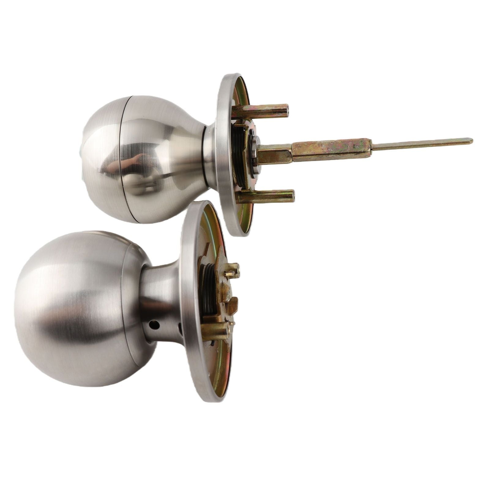 Keypad Door Knob with Lock and Key Round Ball Electronic Entry Door Knob Lock for 35‑55MM Thickness Door Apartment Office Garage Silver
