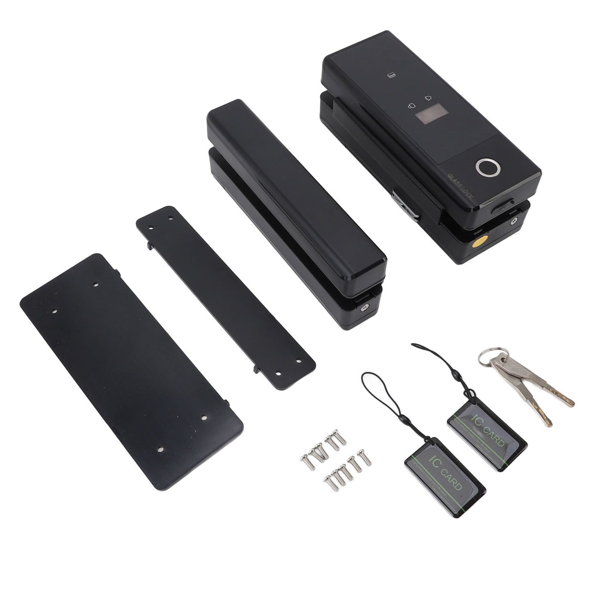 Glass Door Smart Lock Fingerprint Password Card Swiping WiFi Electronic Entry Lock with Key for Wooden Sliding Door