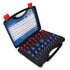 44PCS Nut and Bolt Thread Checker Aluminum Inch and Metric Precise Bolt Nut Identifier Gauges with Storage Box for Measuring Red Blue