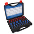 44PCS Nut and Bolt Thread Checker Aluminum Inch and Metric Precise Bolt Nut Identifier Gauges with Storage Box for Measuring Red Blue