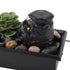 Tabletop Waterfall Fountain with LED Yellow Lights Simulated Succulent Circulating Flowing Water USB Powered Indoor Water Fountain with Rocks