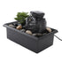 Tabletop Waterfall Fountain with LED Yellow Lights Simulated Succulent Circulating Flowing Water USB Powered Indoor Water Fountain with Rocks