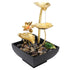 Tabletop Waterfall Fountain 3 Tier Lotus Leaf LED Light Circulating Flowing Water Adjustable Indoor Desk Water Fountain for Home Bedroom Office