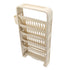 Classroom Deskside Bookshelf Large Capacity 6 Tier Multifunctional Slim Library Reading Storage Rack with Rollers Cream