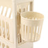 Classroom Deskside Bookshelf Large Capacity 6 Tier Multifunctional Slim Library Reading Storage Rack with Rollers Cream