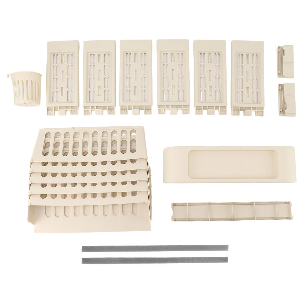 Classroom Deskside Bookshelf Large Capacity 6 Tier Multifunctional Slim Library Reading Storage Rack with Rollers Cream