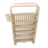 Classroom Deskside Bookshelf Large Capacity 6 Tier Multifunctional Slim Library Reading Storage Rack with Rollers Cream