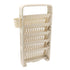 Classroom Deskside Bookshelf Large Capacity 6 Tier Multifunctional Slim Library Reading Storage Rack with Rollers Cream