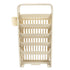 Classroom Deskside Bookshelf Large Capacity 6 Tier Multifunctional Slim Library Reading Storage Rack with Rollers Cream