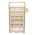 Classroom Deskside Bookshelf Large Capacity 6 Tier Multifunctional Slim Library Reading Storage Rack with Rollers Cream
