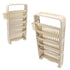 Classroom Deskside Bookshelf Large Capacity 6 Tier Multifunctional Slim Library Reading Storage Rack with Rollers Cream