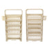 Classroom Deskside Bookshelf Large Capacity 6 Tier Multifunctional Slim Library Reading Storage Rack with Rollers Cream