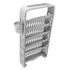 Classroom Deskside Bookshelf Large Capacity 6 Tier Multifunctional Slim Library Reading Storage Rack with Rollers Grey