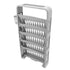 Classroom Deskside Bookshelf Large Capacity 6 Tier Multifunctional Slim Library Reading Storage Rack with Rollers Grey