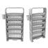 Classroom Deskside Bookshelf Large Capacity 6 Tier Multifunctional Slim Library Reading Storage Rack with Rollers Grey