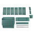 Classroom Deskside Bookshelf Large Capacity 6 Tier Multifunctional Slim Library Reading Storage Rack with Rollers Green