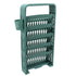Classroom Deskside Bookshelf Large Capacity 6 Tier Multifunctional Slim Library Reading Storage Rack with Rollers Green