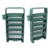 Classroom Deskside Bookshelf Large Capacity 6 Tier Multifunctional Slim Library Reading Storage Rack with Rollers Green