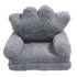 Folding Crown Seat Cushion Chair Cushion Girl Princess Baby Children Small Sofa with Backrest Rabbit Hair Gray 2 Layers