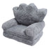 Folding Crown Seat Cushion Chair Cushion Girl Princess Baby Children Small Sofa with Backrest Rabbit Hair Gray 2 Layers