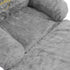 Kids Sofa for Baby Toddler Cute Cartoon Cat Convertible Armrest Chair Fold Out Couch Bed for Napping Playing Sleeping Grey 2 Layers