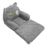 Kids Sofa for Baby Toddler Cute Cartoon Cat Convertible Armrest Chair Fold Out Couch Bed for Napping Playing Sleeping Grey 2 Layers