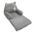 Kids Sofa for Baby Toddler Cute Cartoon Cat Convertible Armrest Chair Fold Out Couch Bed for Napping Playing Sleeping Grey 2 Layers