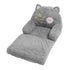 Kids Sofa for Baby Toddler Cute Cartoon Cat Convertible Armrest Chair Fold Out Couch Bed for Napping Playing Sleeping Grey 2 Layers