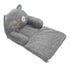 Kids Sofa for Baby Toddler Cute Cartoon Cat Convertible Armrest Chair Fold Out Couch Bed for Napping Playing Sleeping Grey 2 Layers