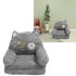 Kids Sofa for Baby Toddler Cute Cartoon Cat Convertible Armrest Chair Fold Out Couch Bed for Napping Playing Sleeping Grey 2 Layers