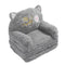 Kids Sofa for Baby Toddler Cute Cartoon Cat Convertible Armrest Chair Fold Out Couch Bed for Napping Playing Sleeping Grey 3 Layers