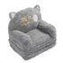 Kids Sofa for Baby Toddler Cute Cartoon Cat Convertible Armrest Chair Fold Out Couch Bed for Napping Playing Sleeping Grey 3 Layers