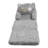 Kids Sofa for Baby Toddler Cute Cartoon Cat Convertible Armrest Chair Fold Out Couch Bed for Napping Playing Sleeping Grey 3 Layers