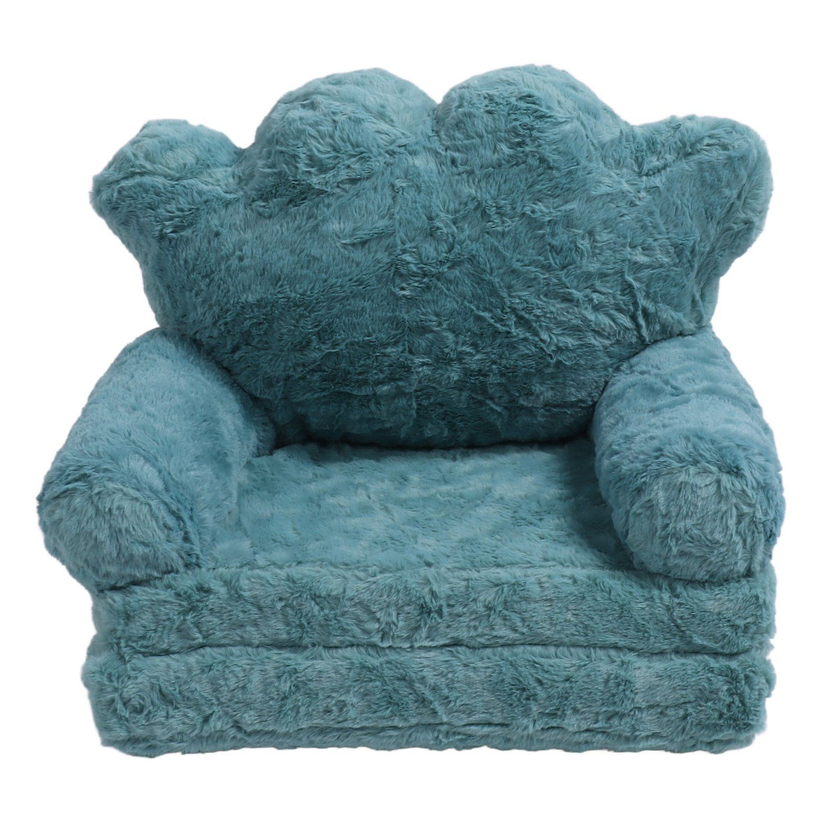 Flip Out Chair Green Fold Out Couch Crown Cute Soft Comfortable Kids Sofa for Boys Girls Home School Kindergarten 2 Layer