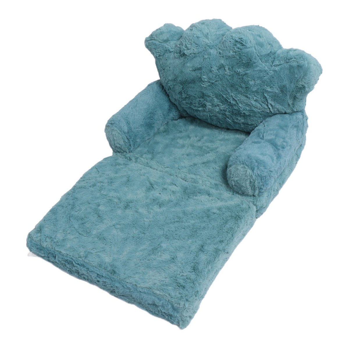 Flip Out Chair Green Fold Out Couch Crown Cute Soft Comfortable Kids Sofa for Boys Girls Home School Kindergarten 2 Layer