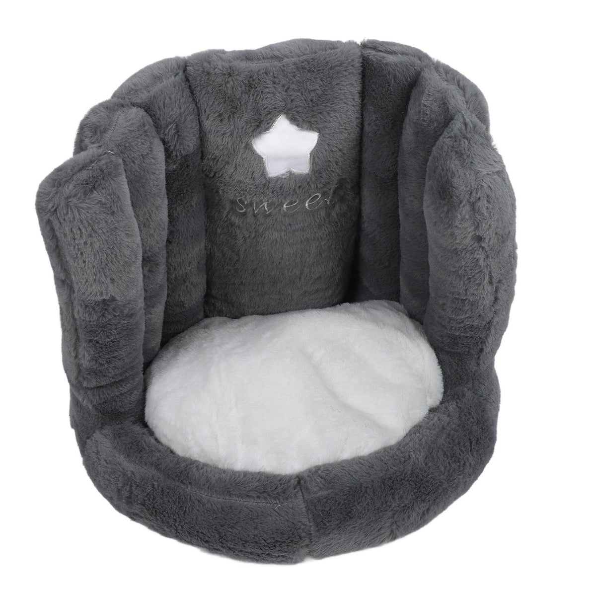 Floor Chair with Back Support Chair Cushion Anti Slip Cute Soft Comfort Velvet Floor Pillow Seating for Office Kids Grey