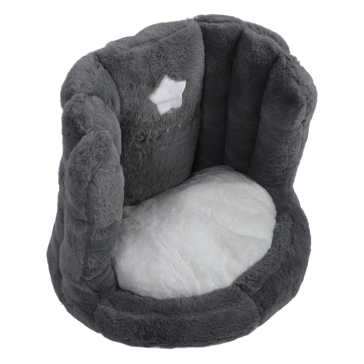 Floor Chair with Back Support Chair Cushion Anti Slip Cute Soft Comfort Velvet Floor Pillow Seating for Office Kids Grey