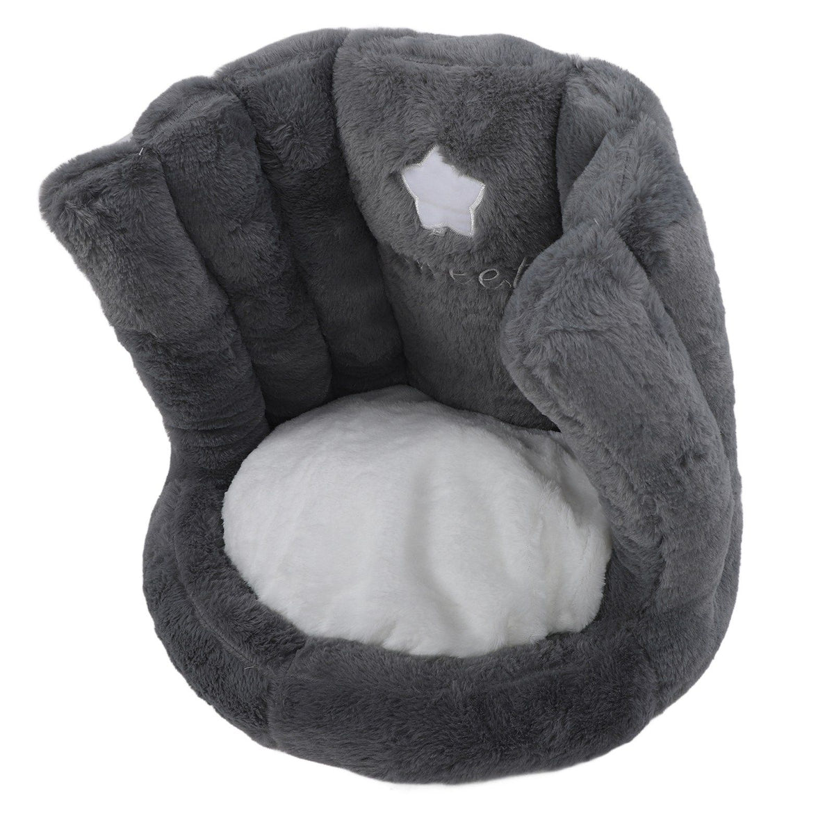 Floor Chair with Back Support Chair Cushion Anti Slip Cute Soft Comfort Velvet Floor Pillow Seating for Office Kids Grey