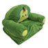 Foldable Kids Sofa Cute Cartoon Design Short Plush Soft Comfortable Portable Children Couch for Home Avocado