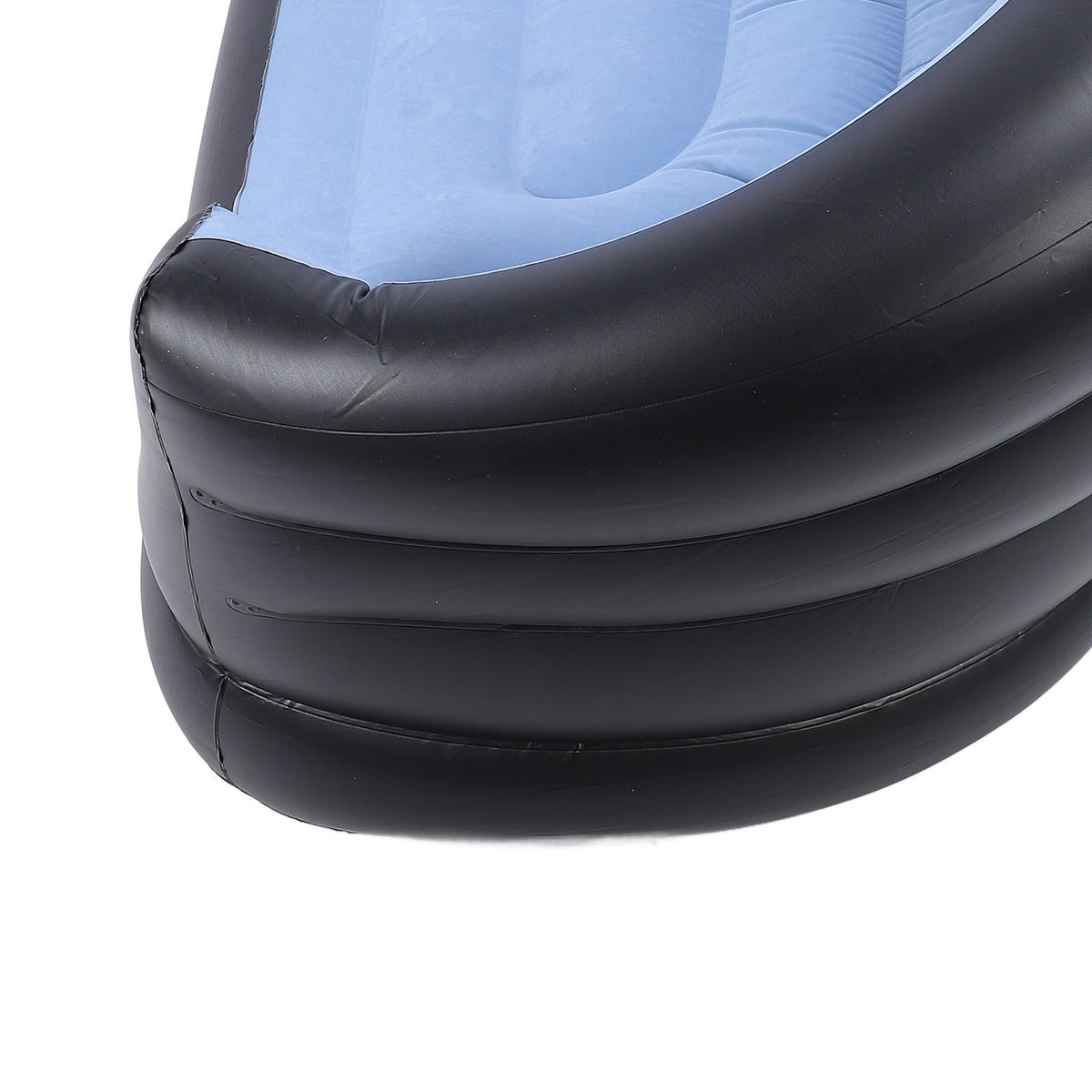 Inflatable Chair PVC and Velvet Water Proof Comfortable Portable Blow Up Couch for Outdoor Blue