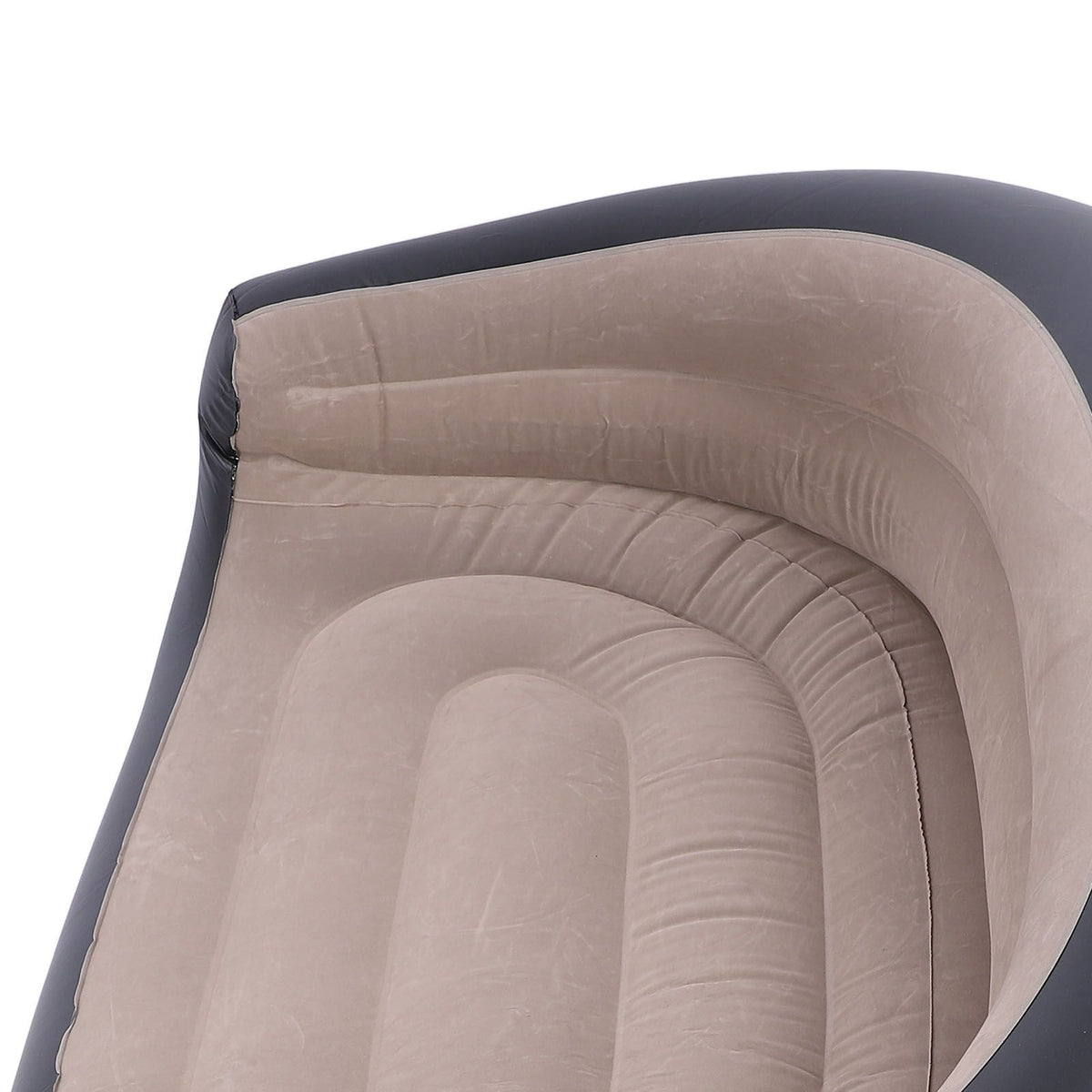 Inflatable Chair PVC and Velvet Water Proof Comfortable Portable Blow Up Couch for Outdoor Brown