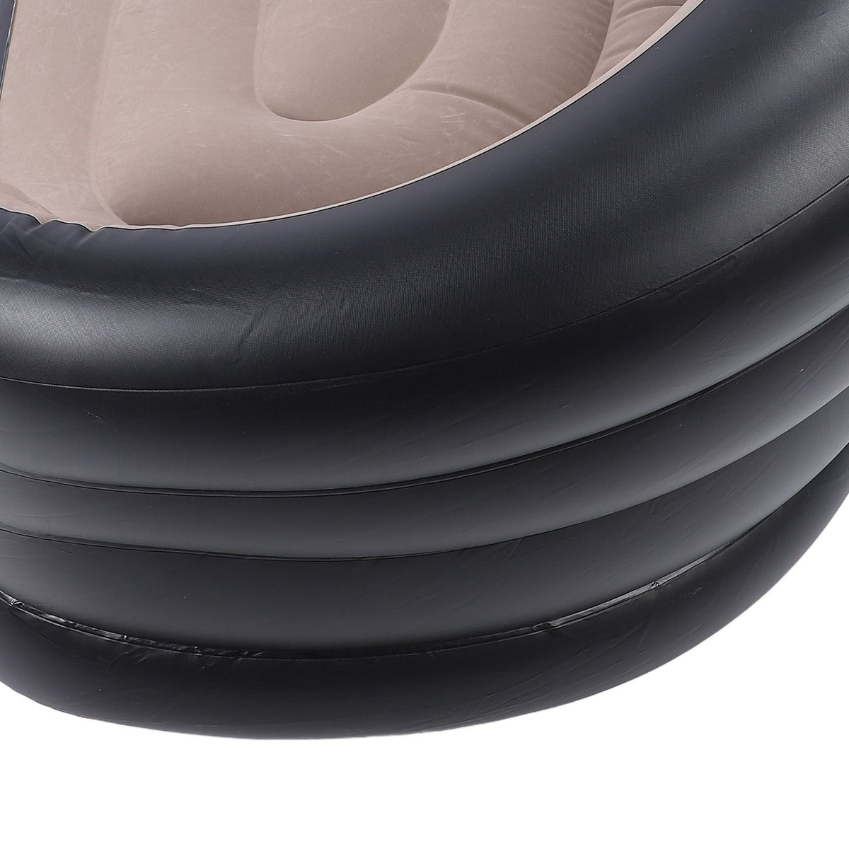 Inflatable Chair PVC and Velvet Water Proof Comfortable Portable Blow Up Couch for Outdoor Brown