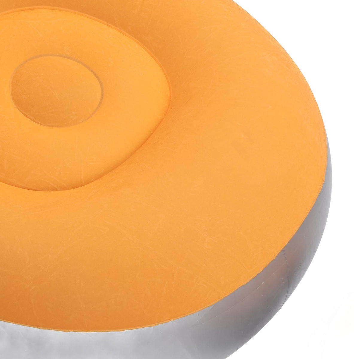 Inflatable Lounge Chair Folding Portable Blow Up Sofa with Footstool for Indoor Outdoor Balcony Backyard Camping Picnic Orange
