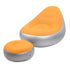 Inflatable Lounge Chair Folding Portable Blow Up Sofa with Footstool for Indoor Outdoor Balcony Backyard Camping Picnic Orange