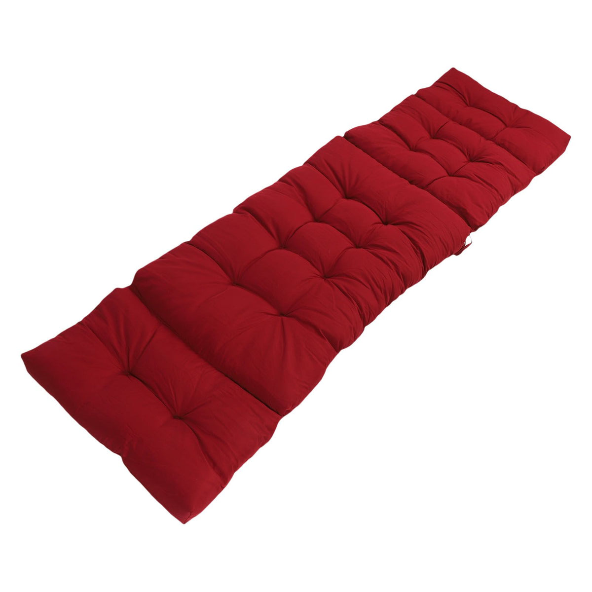Indoor Outdoor Chaise Lounge Cushion with Ties Splashproof Lounge Chair Cushion Replacement for Lawn Pool 4 Fold 78.74x21.65in Burgundy