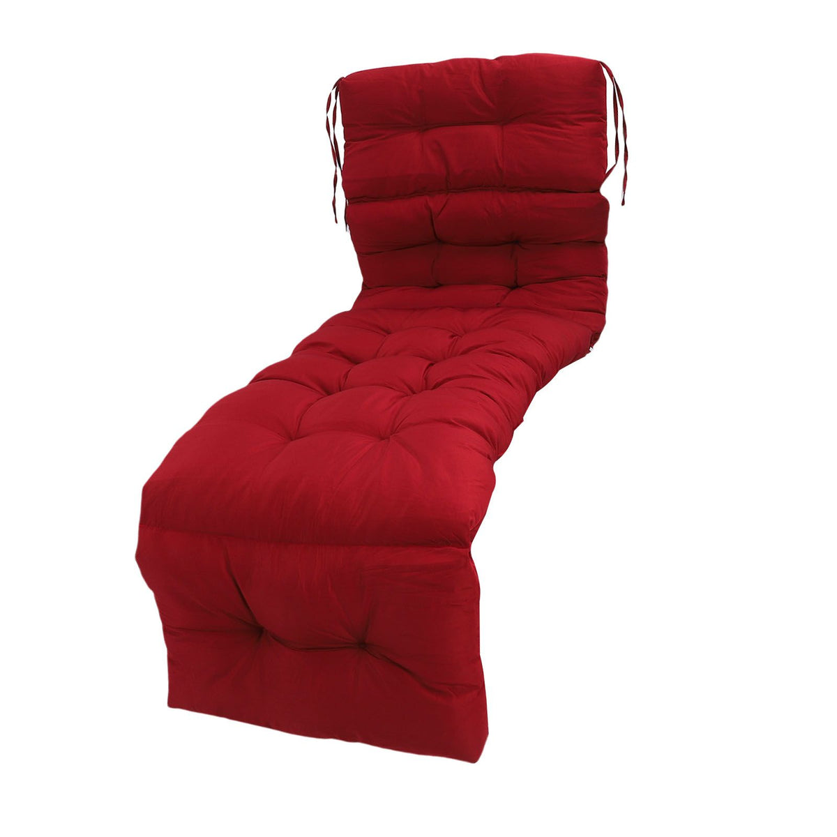Indoor Outdoor Chaise Lounge Cushion with Ties Splashproof Lounge Chair Cushion Replacement for Lawn Pool 4 Fold 78.74x21.65in Burgundy